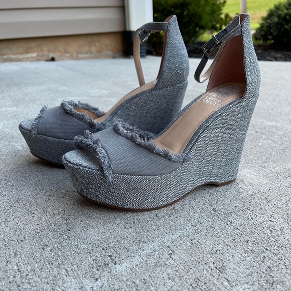 Vince Camuto Denim Wedges - Picture 2 of 5
